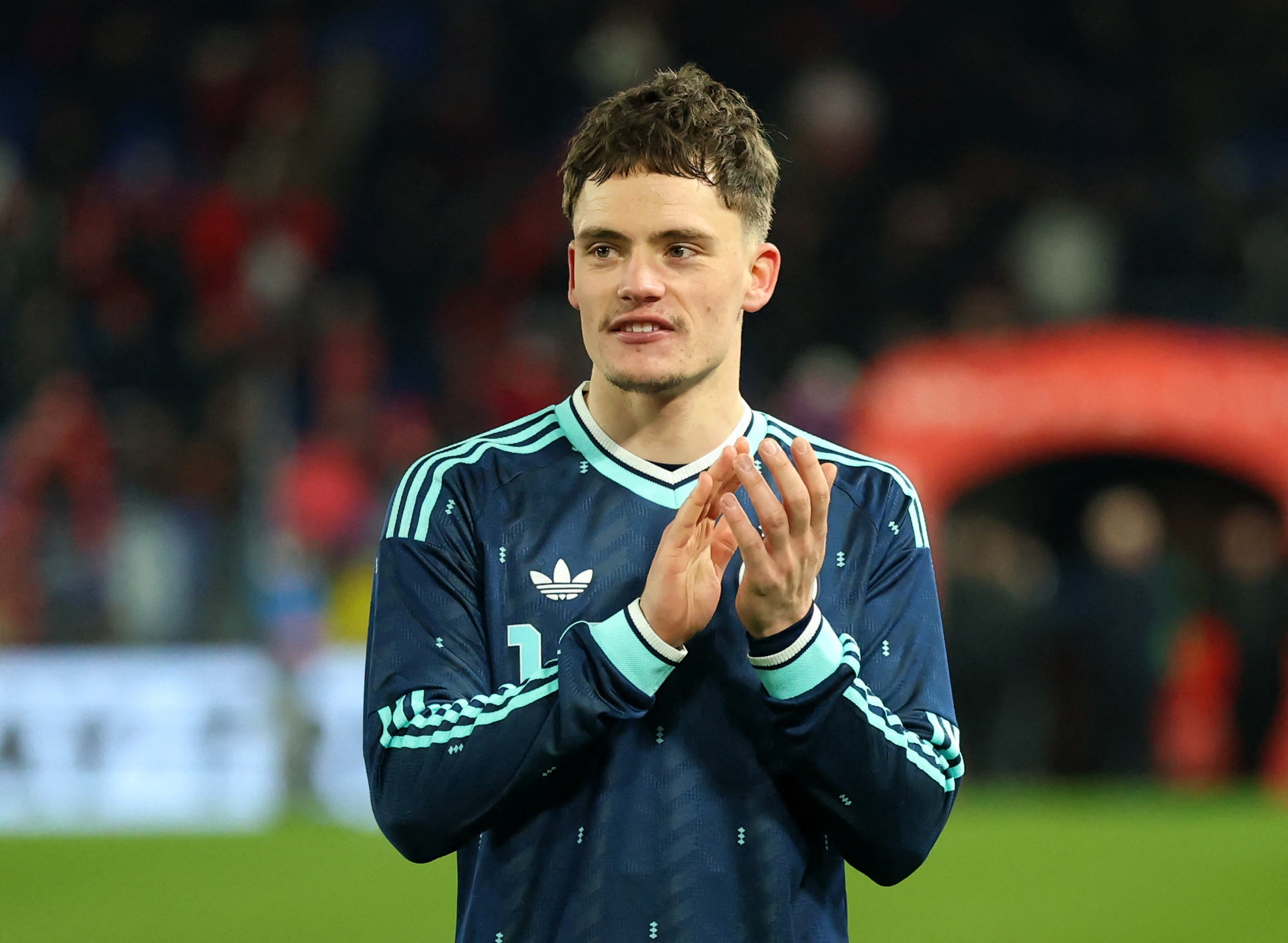 Soccer Football - International Friendly - Switzerland v Germany - St. Jakob-Park, Basel, Switzerland - March 27, 2026 Germany's Florian Wirtz applauds fans after the match REUTERS/Denis Balibouse