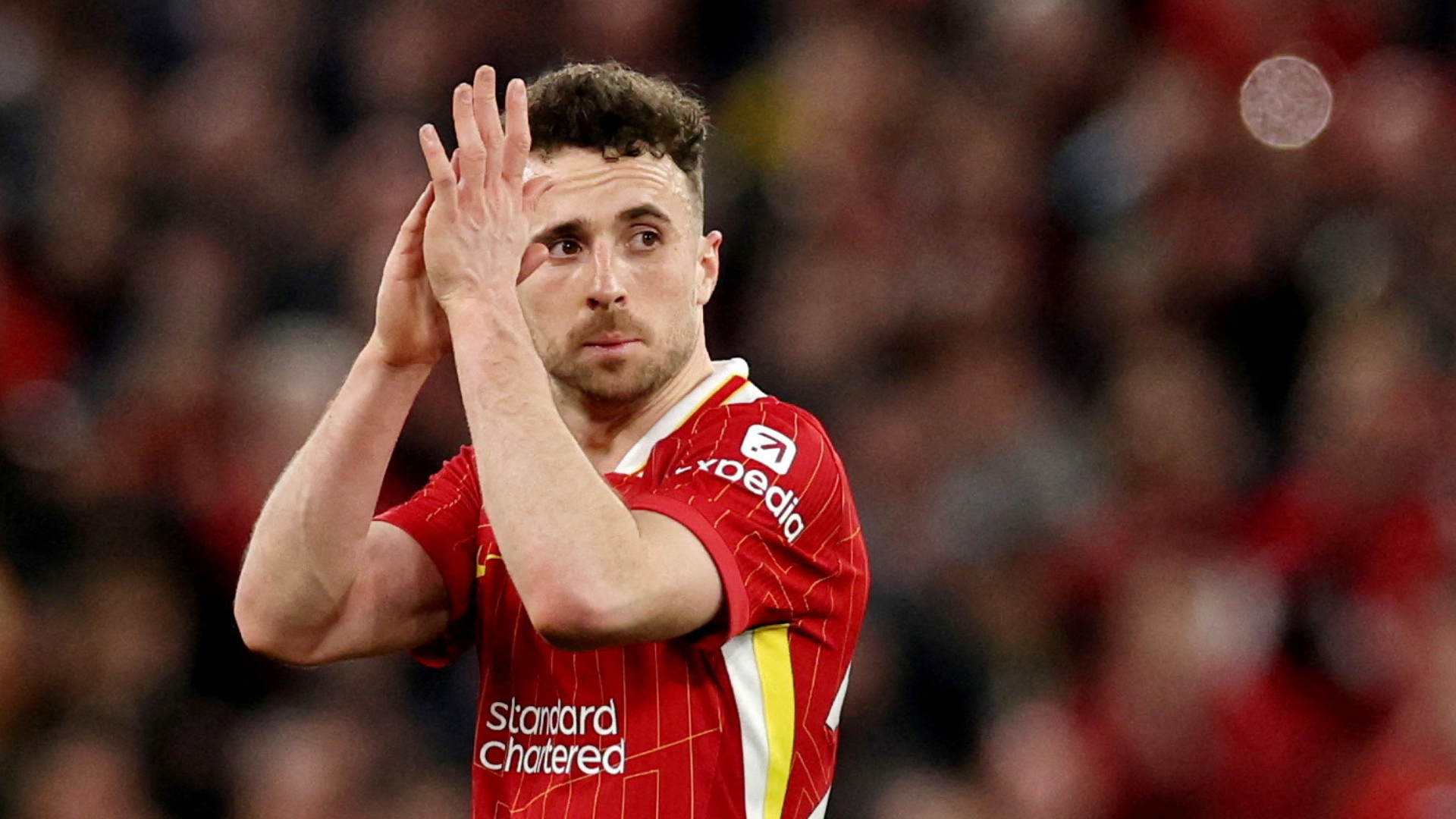 Diogo Jota during a match with Liverpool FC.