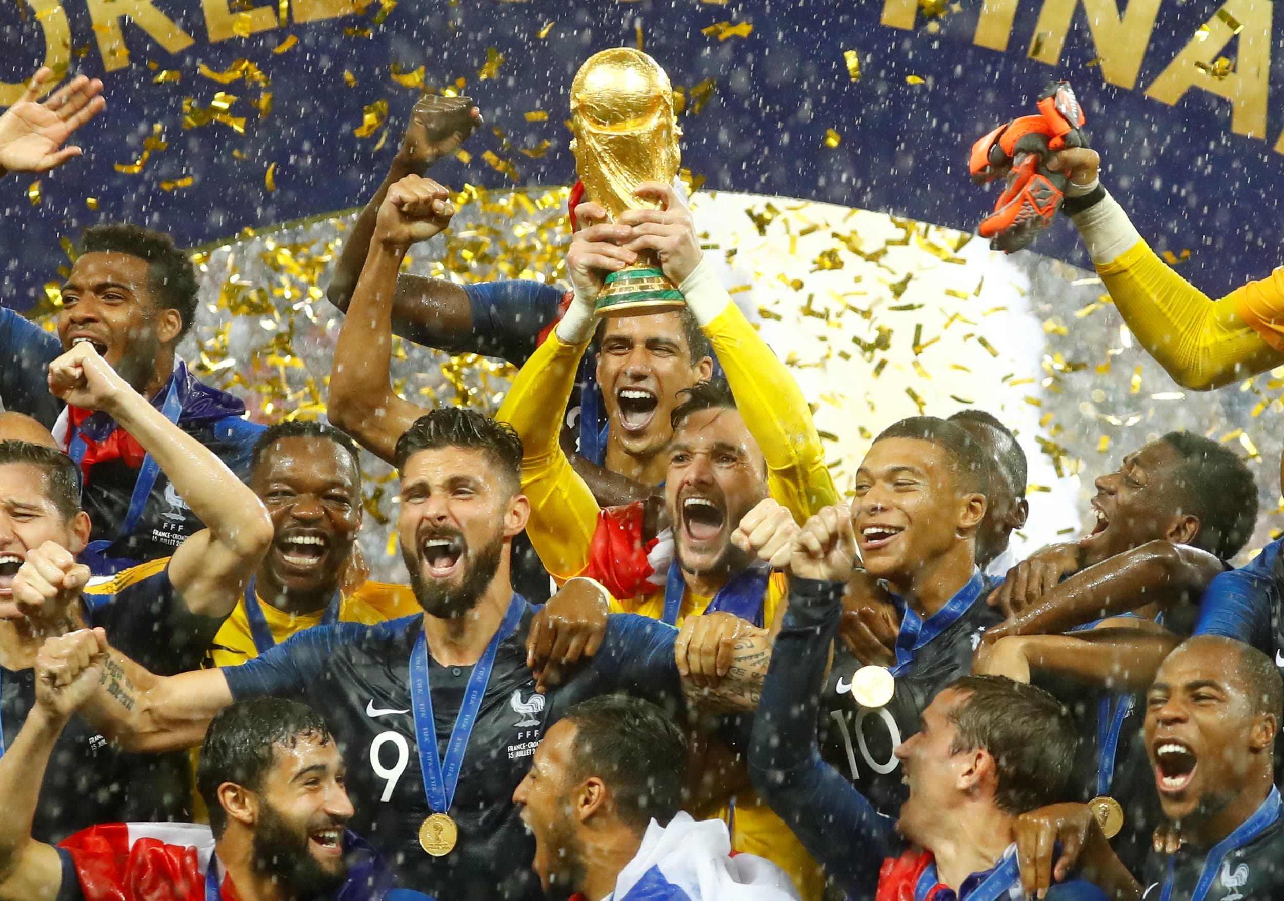 Soccer Football - World Cup - Final - France v Croatia - Luzhniki Stadium, Moscow, Russia - July 15, 2018 FranceÕs Hugo Lloris lifts the trophy as they celebrate after winning the World Cup REUTERS/Kai Pfaffenbach