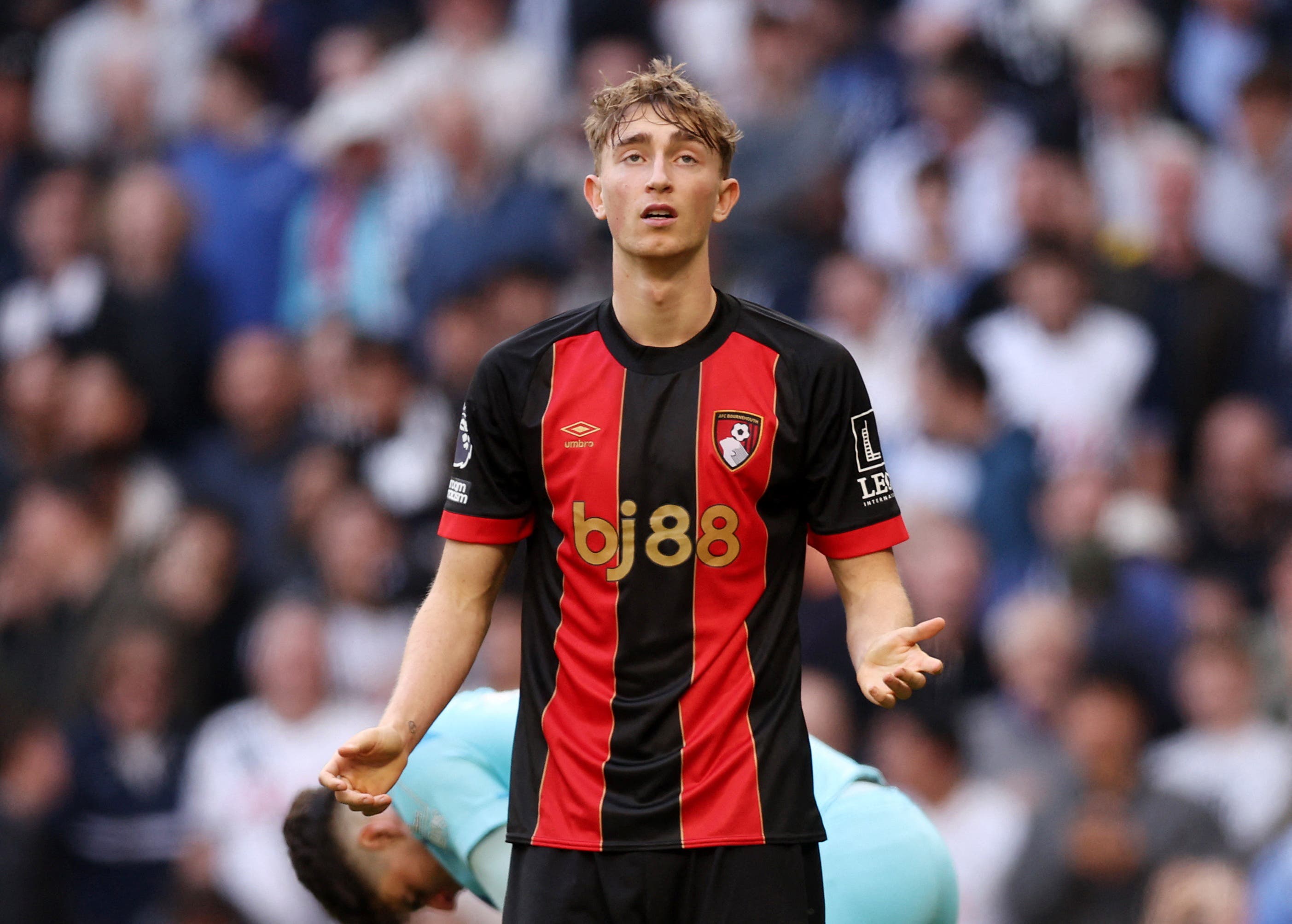 AFC Bournemouth's Dean Huijsen reacts 