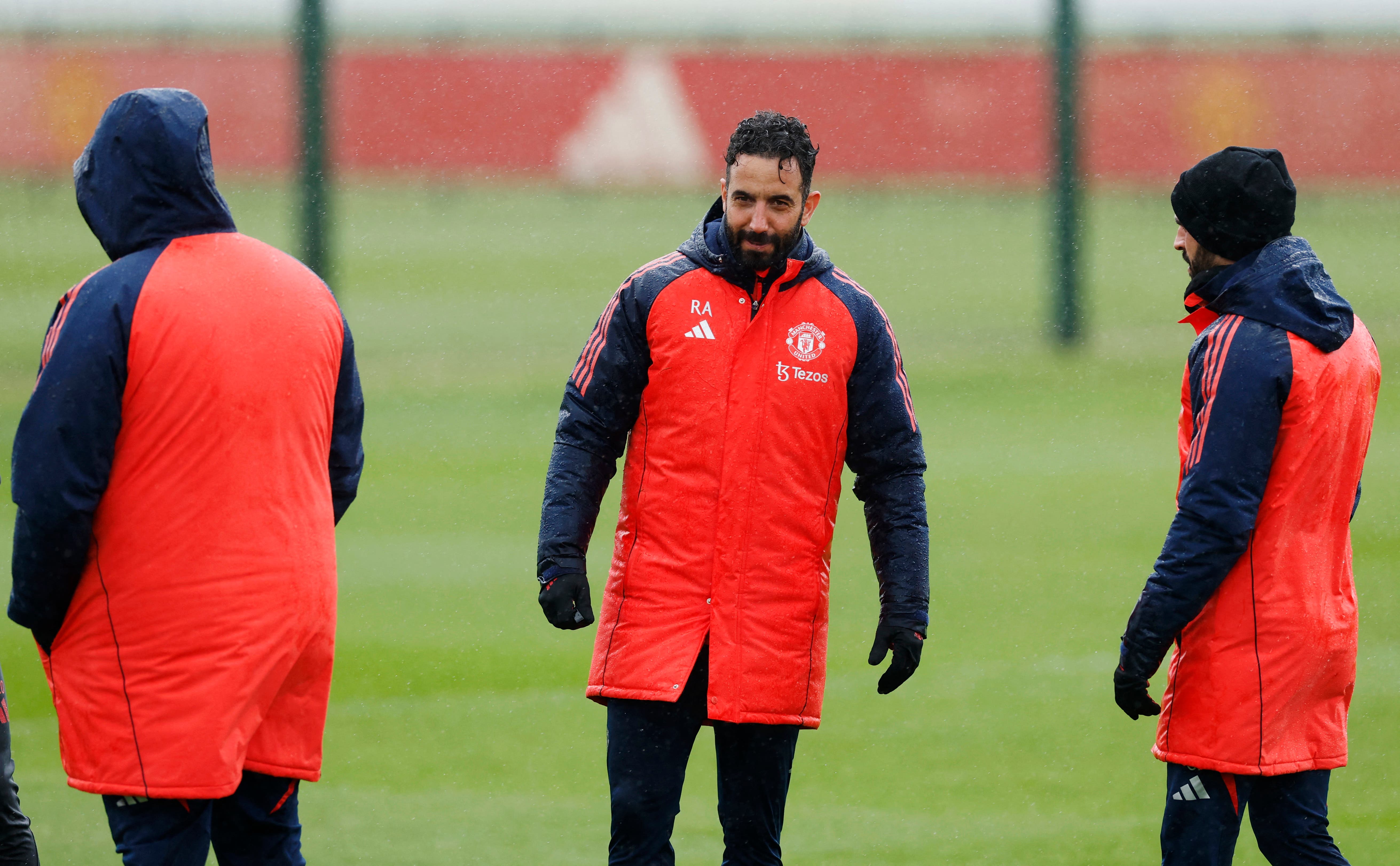 Manchester United manager Ruben Amorim during training 