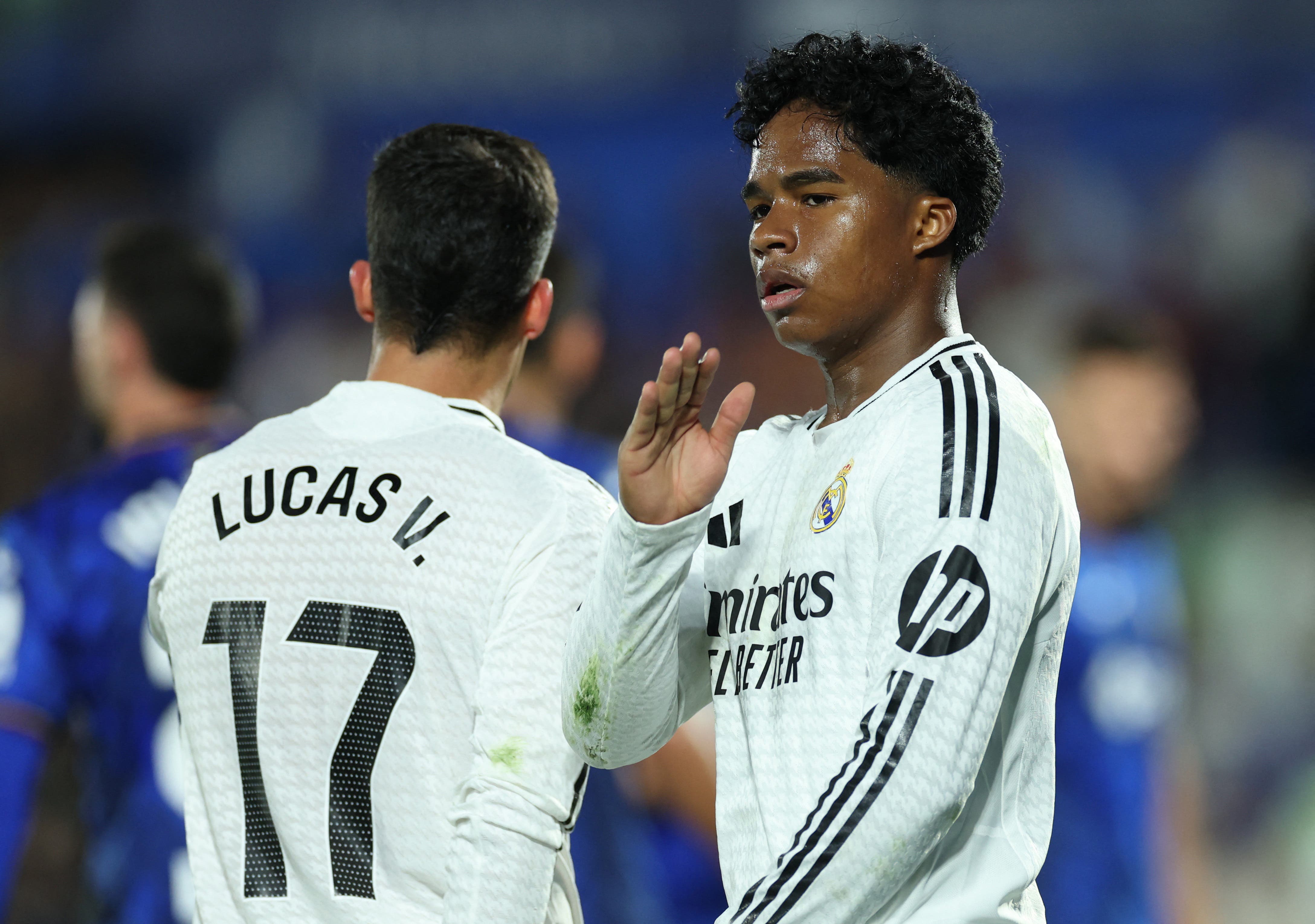 Endrick for Real Madrid against Getafe in a La Liga match.