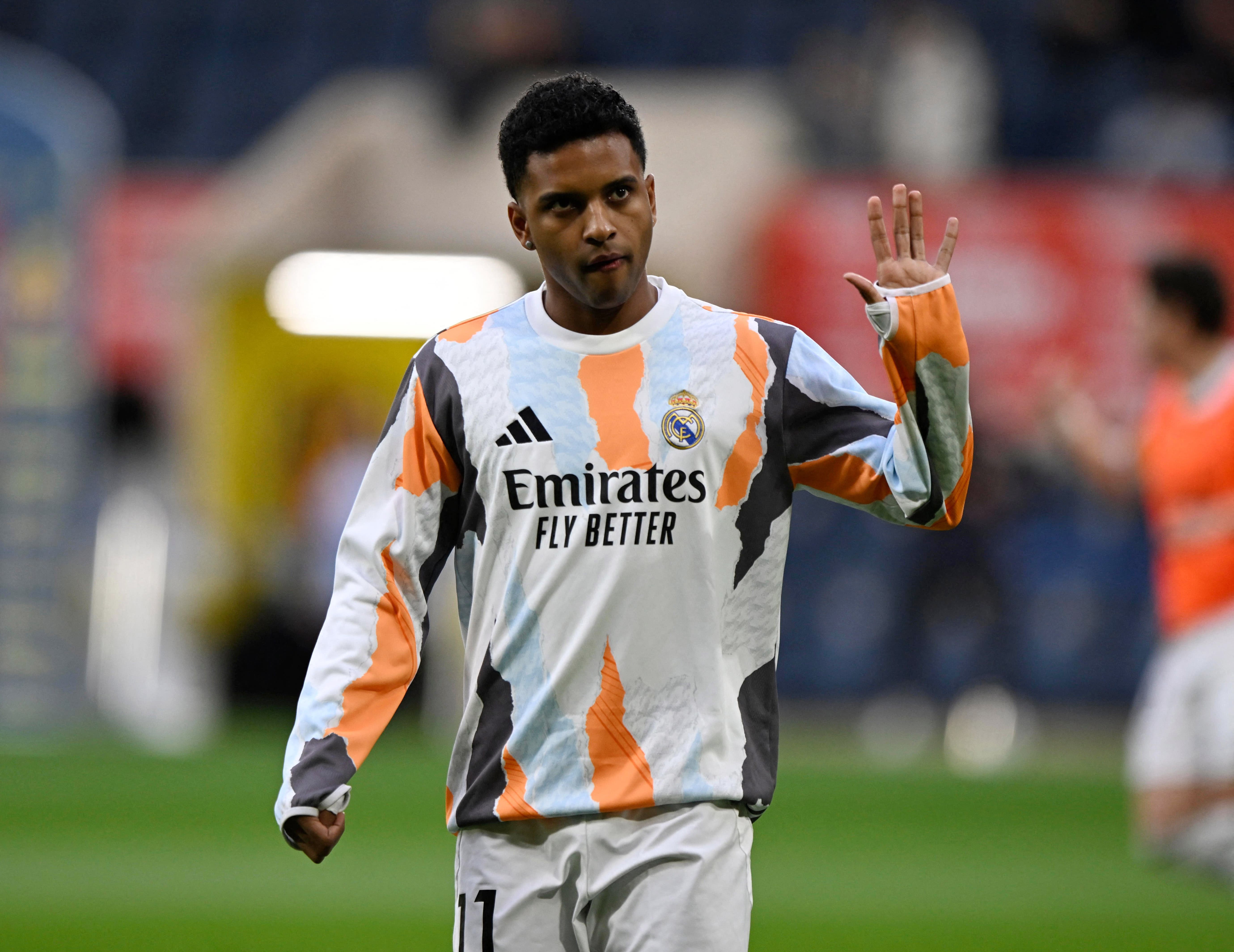 Rodrygo during a training session with Real Madrid. 