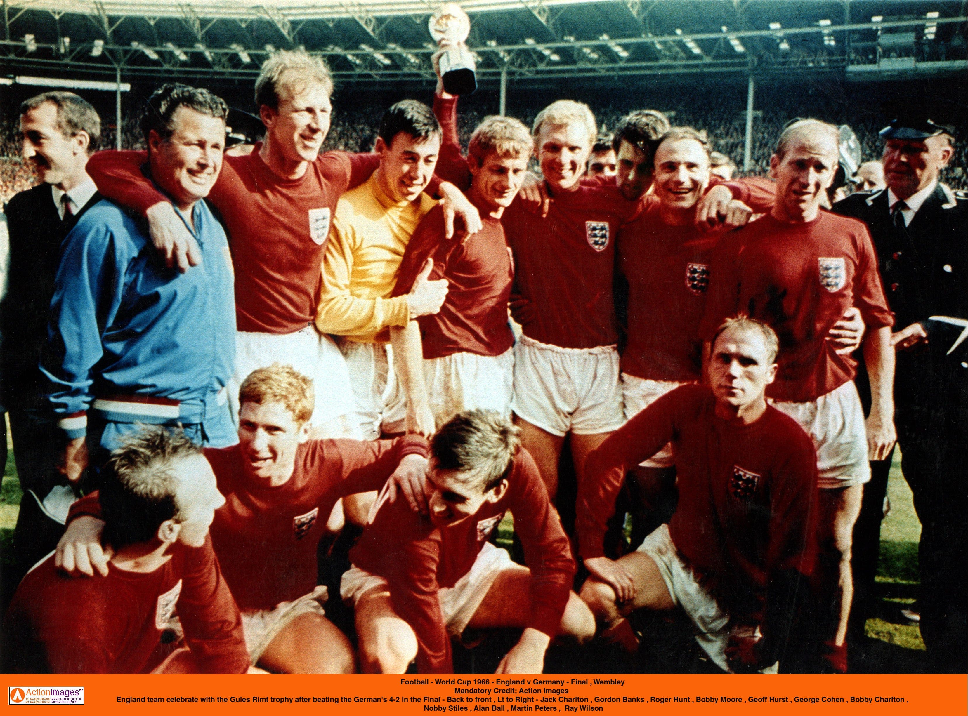Football - 1966 FIFA World Cup - Final - England v West Germany - Wembley Stadium, London - 30/7/66 Mandatory Credit: Action Images England Celebrate winning the World Cup