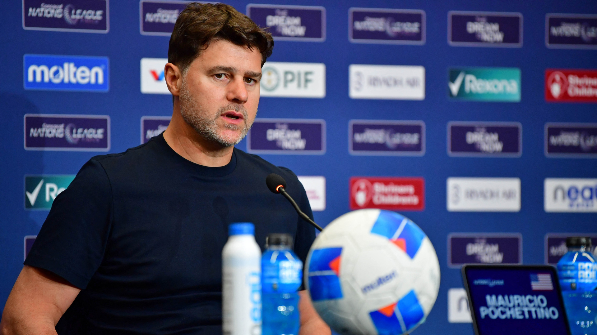 Mauricio Pochettino during a USMNT press conference.