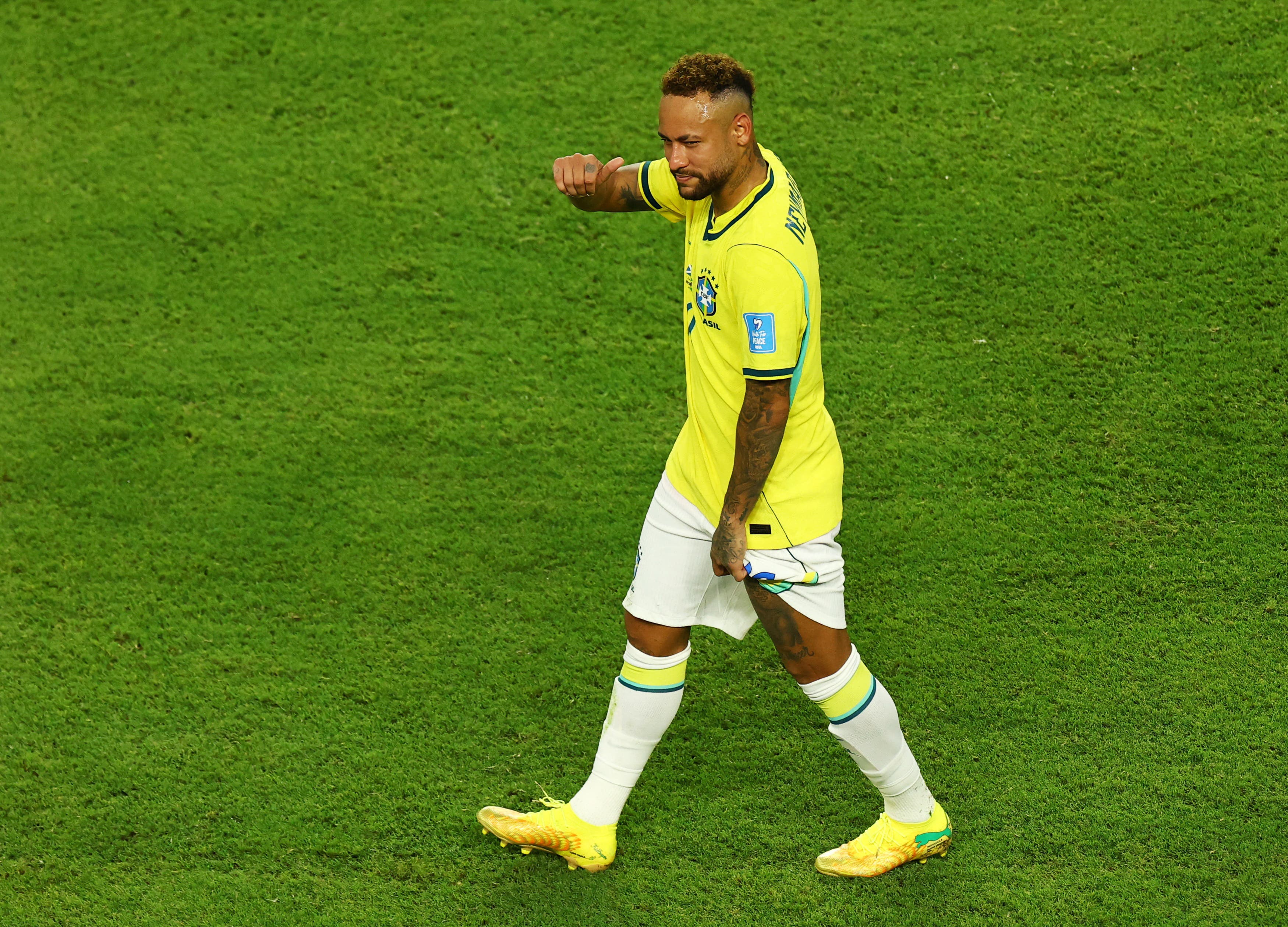 Soccer Football - FIFA World Cup 2026 - Group C - Scotland v Brazil - Miami Stadium, Miami Gardens, Florida, U.S. - June 24, 2026 Brazil's Neymar Jr. celebrates after the match REUTERS/Marco Bello