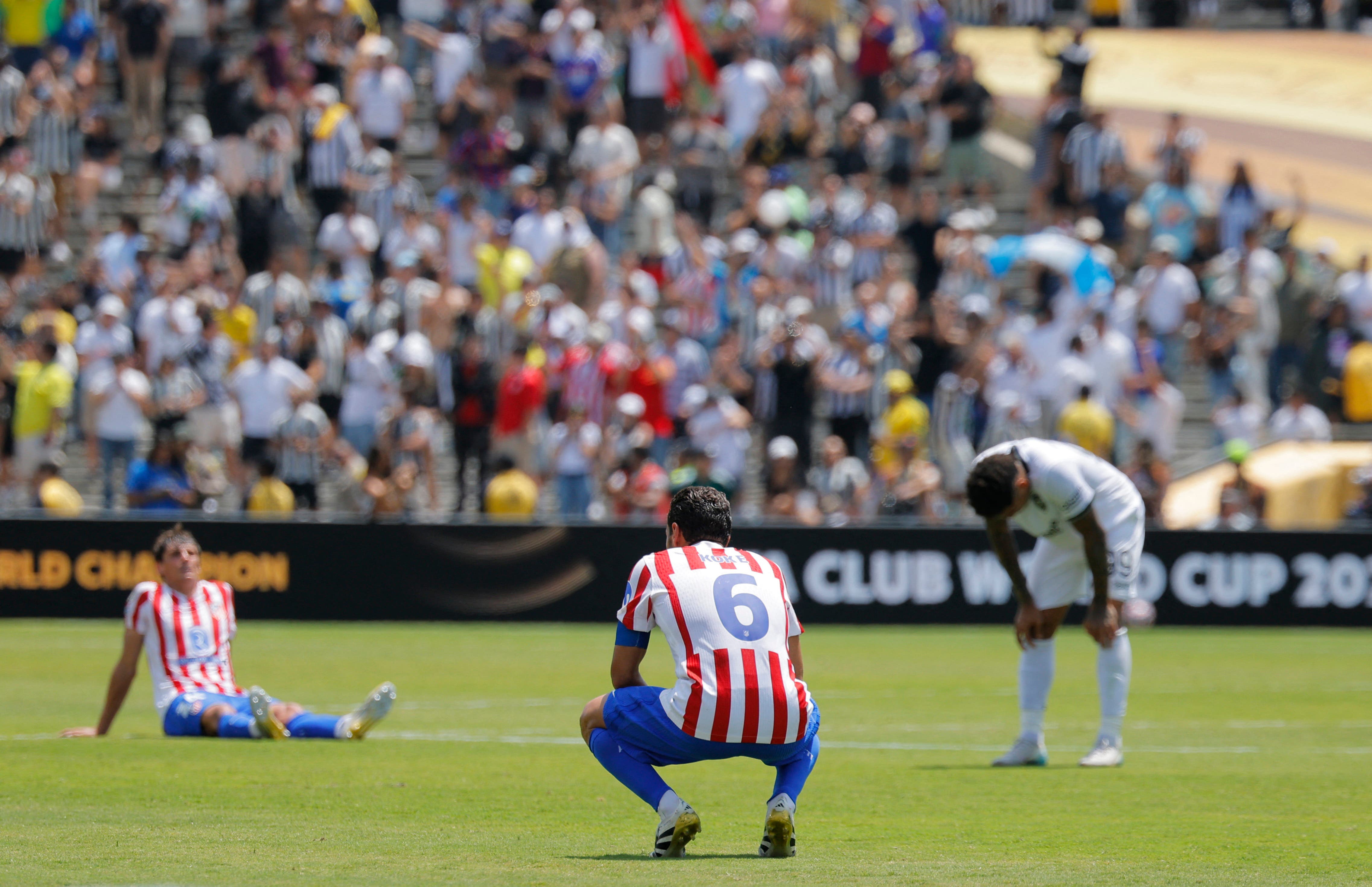 Soccer Football - FIFA Club World Cup - Group B - Atletico Madrid v Botafogo - Rose Bowl Stadium, Pasadena, California, U.S. - June 23, 2025 Atletico Madrid's Koke looks dejected after being knocked out of the FIFA Club World Cup REUTERS/Mike Blake