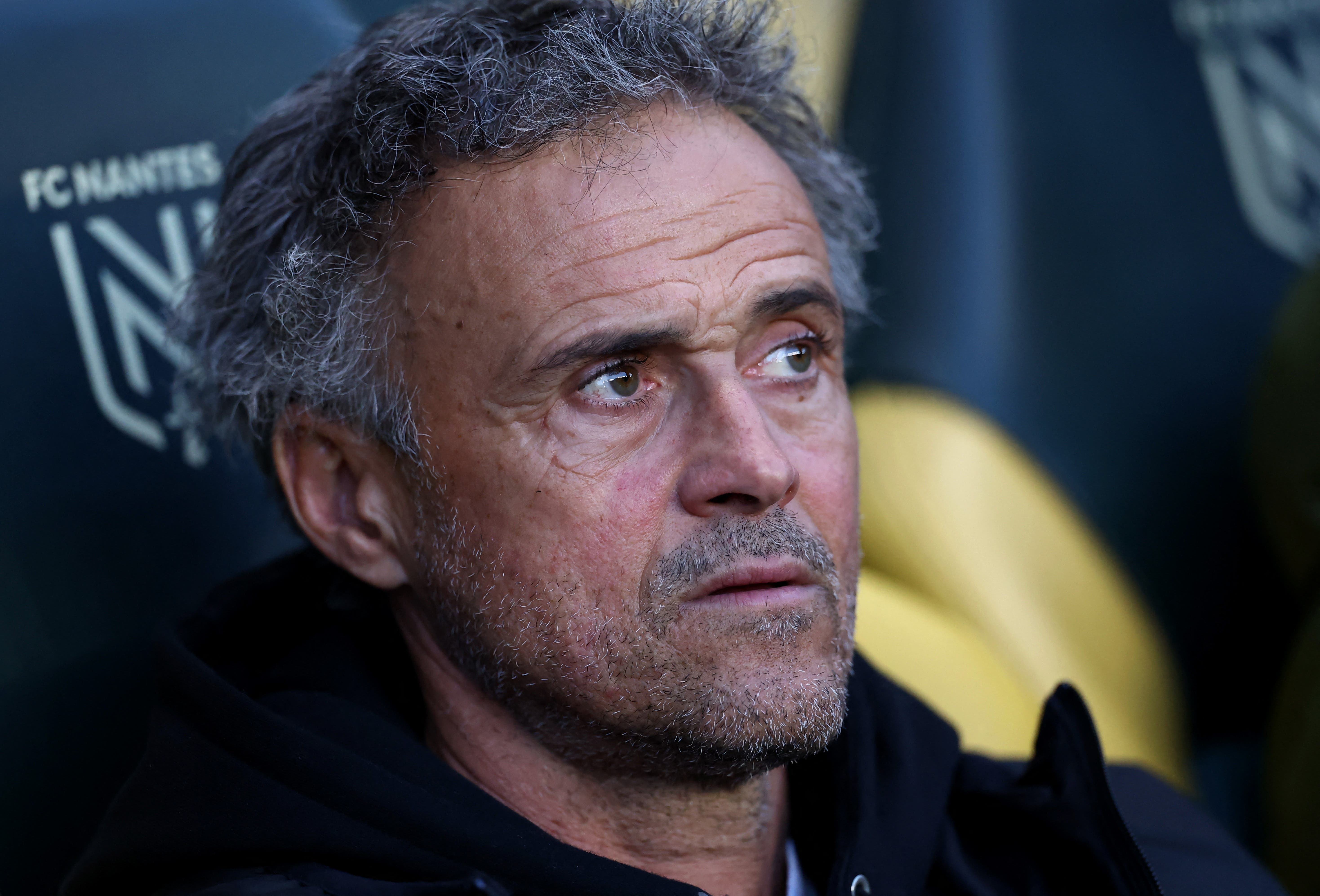 Soccer Football - Ligue 1 - Nantes v Paris St Germain - The Stade de la Beaujoire - Louis Fonteneau, Nantes, France - April 22, 2025 Paris St Germain coach Luis Enrique before the match REUTERS/Stephane Mahe