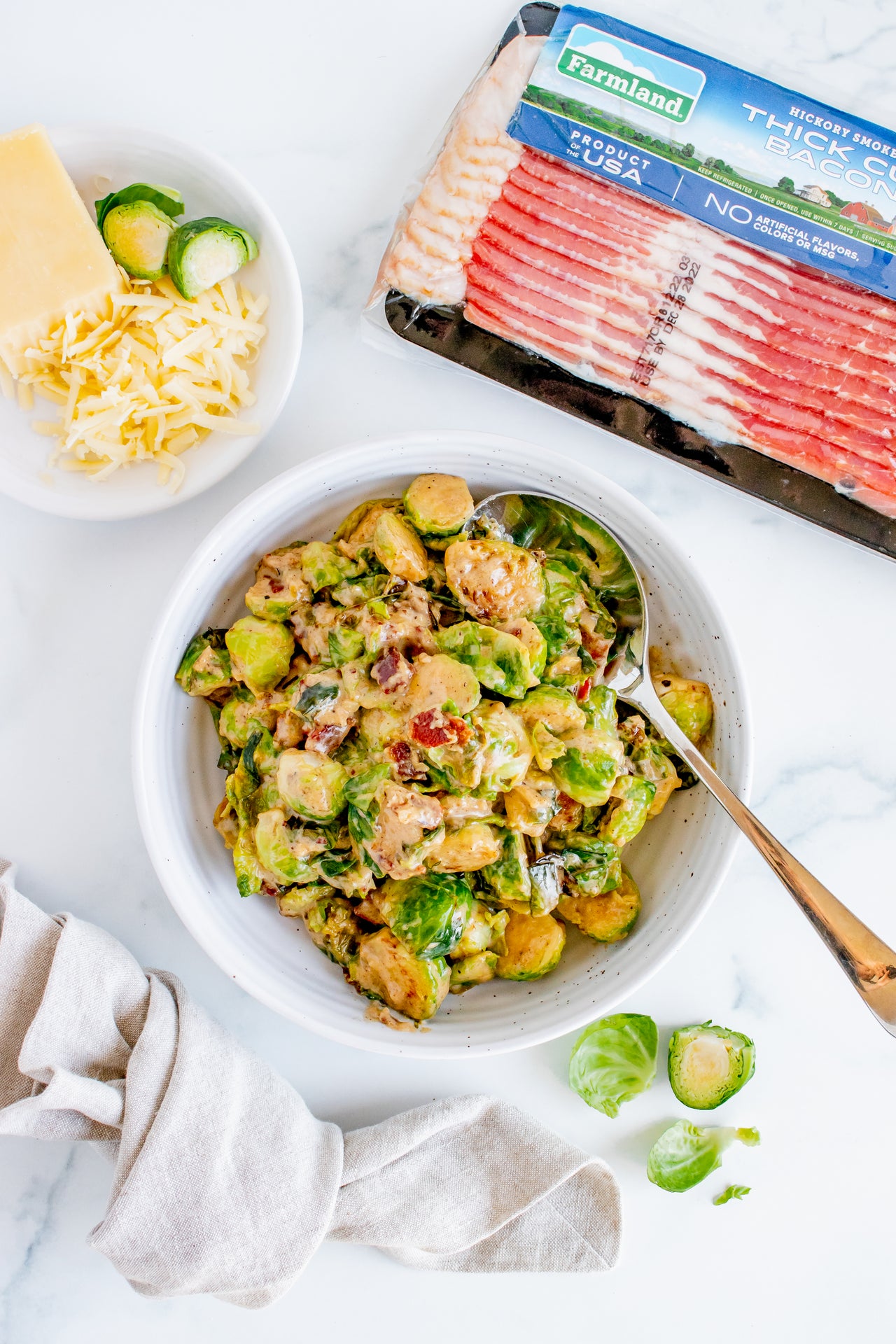 Garlic Parmesan Bacon Brussels Sprouts