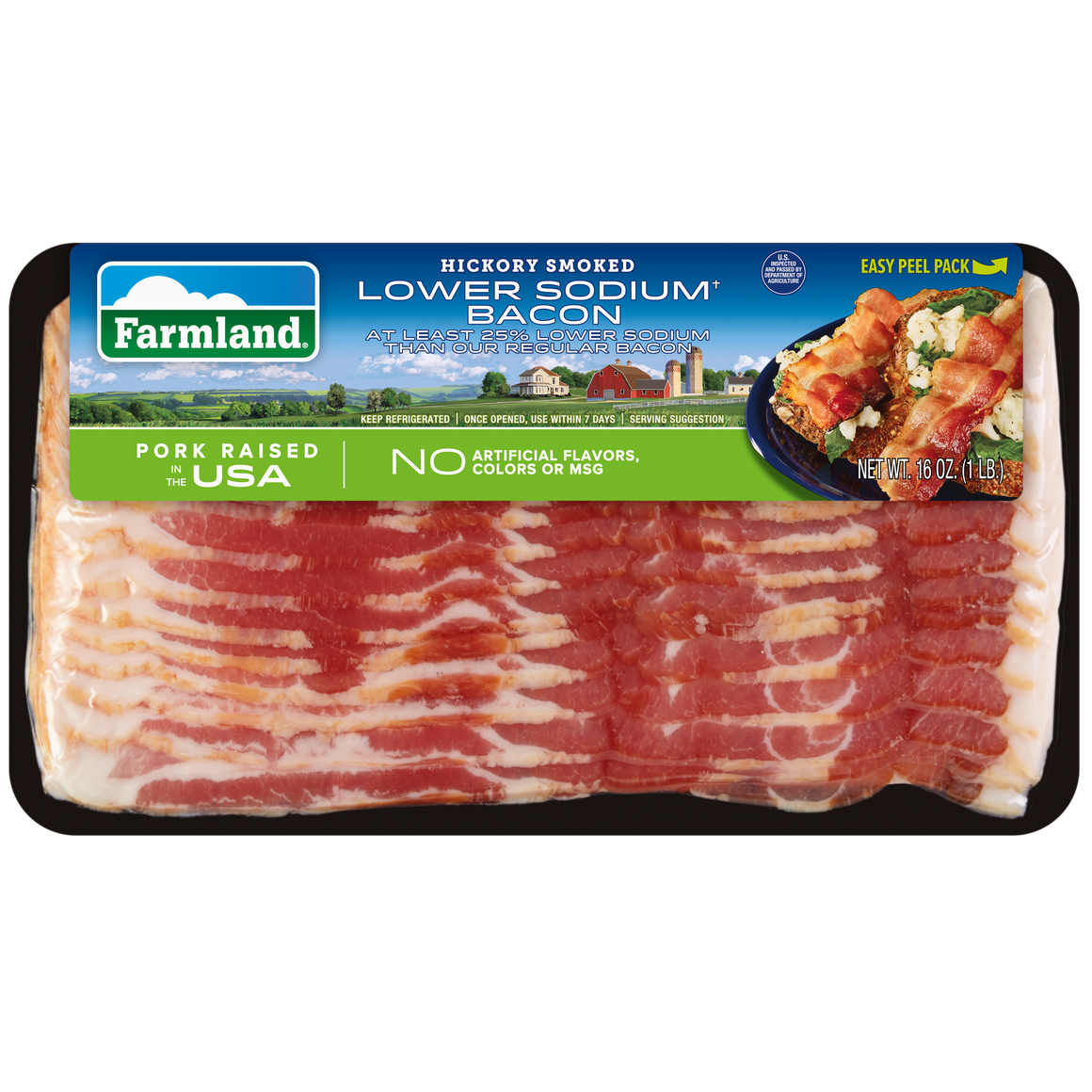 Hickory Smoked Bacon, Low Sodium, 16oz