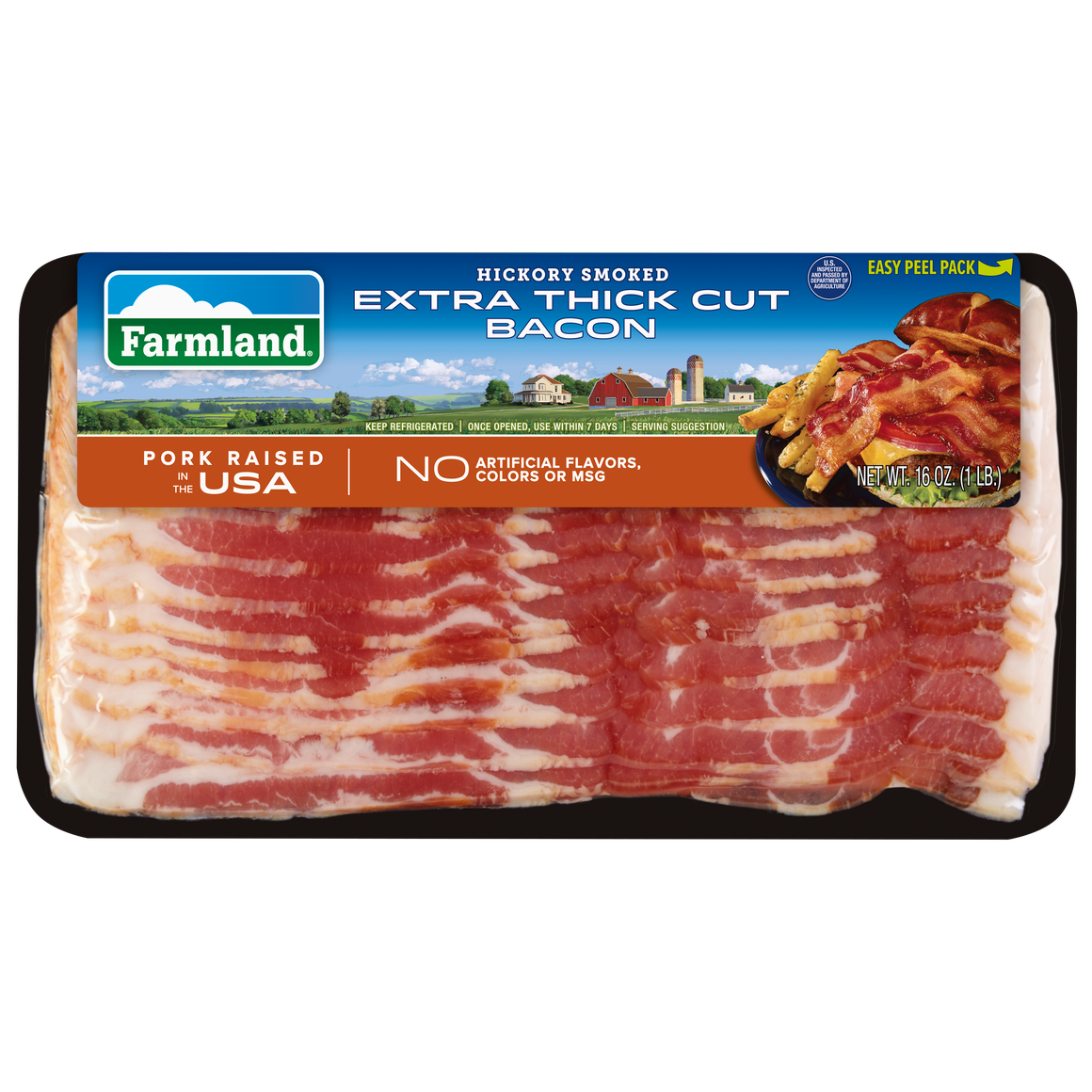 Hickory Smoked Bacon, Extra Thick Cut, 16oz