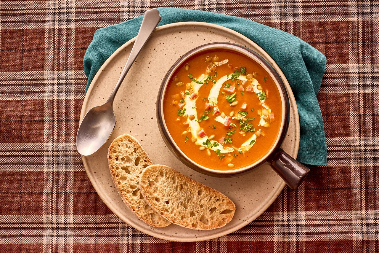 Pumpkin Soup with Diced Ham | Farmland Foods