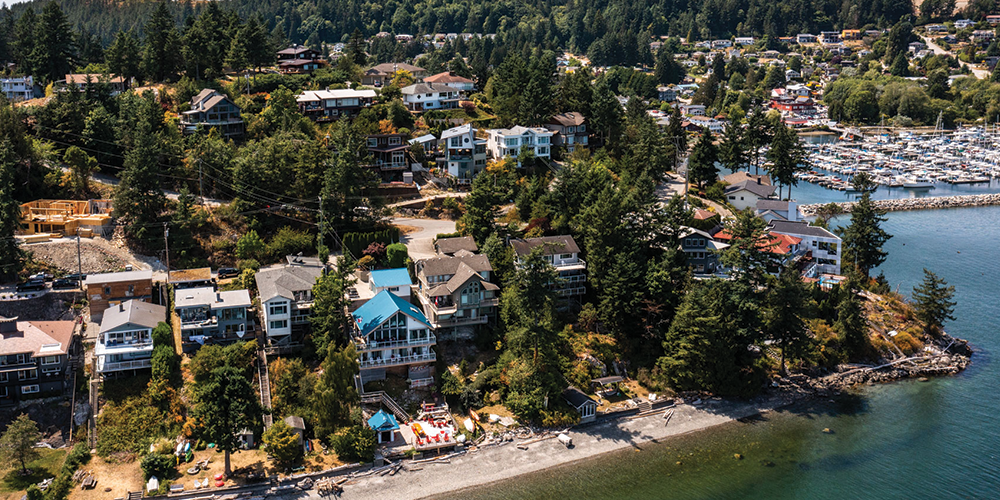 Aerial view of Bluff House