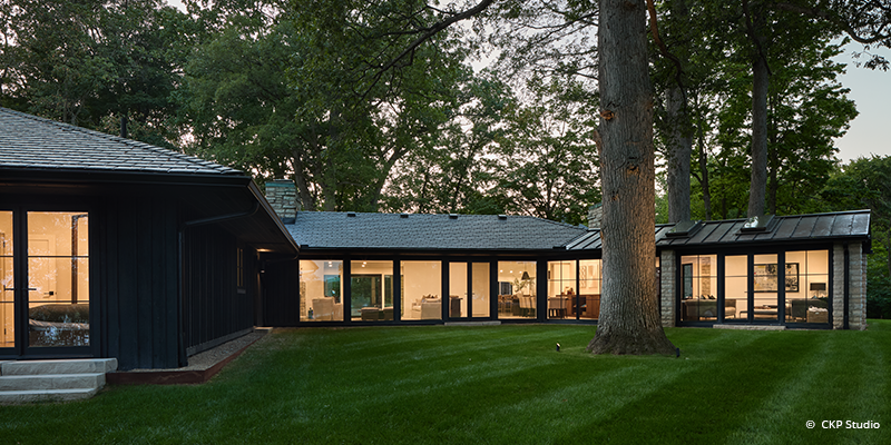 large expansive windows to optimize the light and views