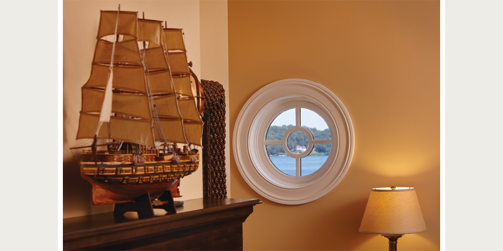 Ultra Series Sterling double hung, radius windows, and transoms Ultra Pure White exterior Performance divided lites