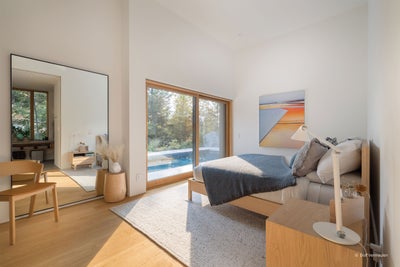 VistaLuxe Stretta sliding door interior with white hardware.