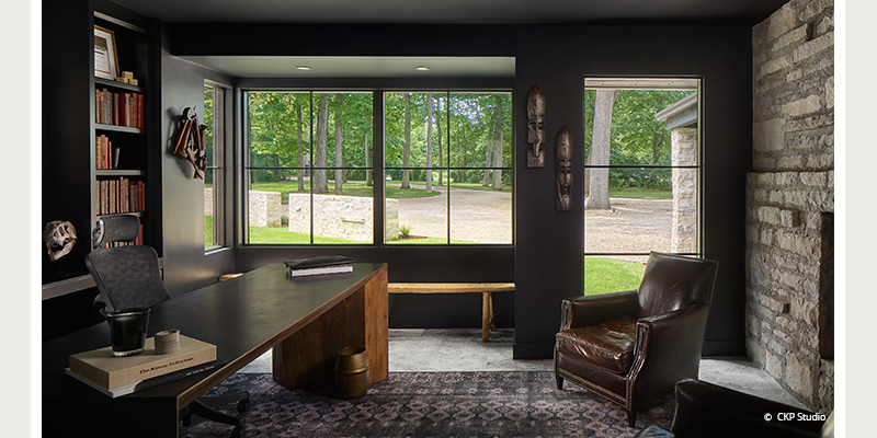 renovated office spaces with expanded windows and door