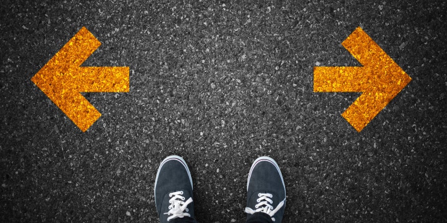 Arrows pointing in opposite directions