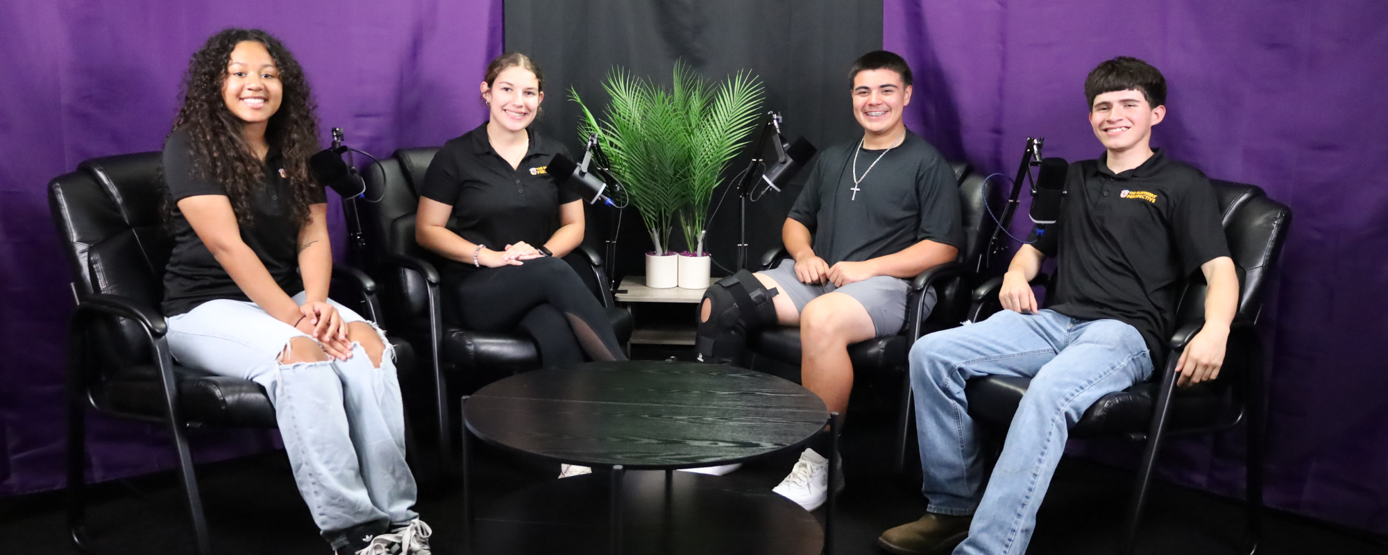 Aransas High School students on the set of the Panthers' Perspective podcast. (Photos courtesy of Aransas Pass ISD) 