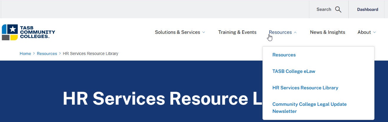 tasbcolleges Resources menu
