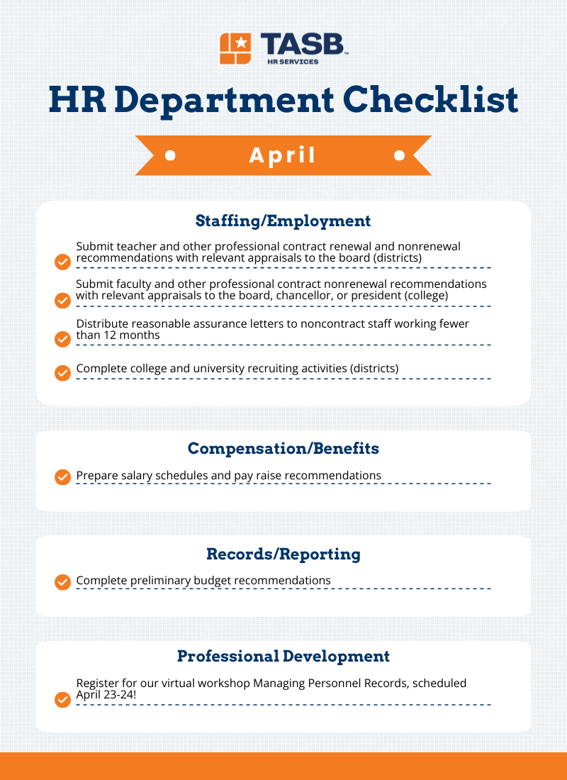 HR Checklist for April