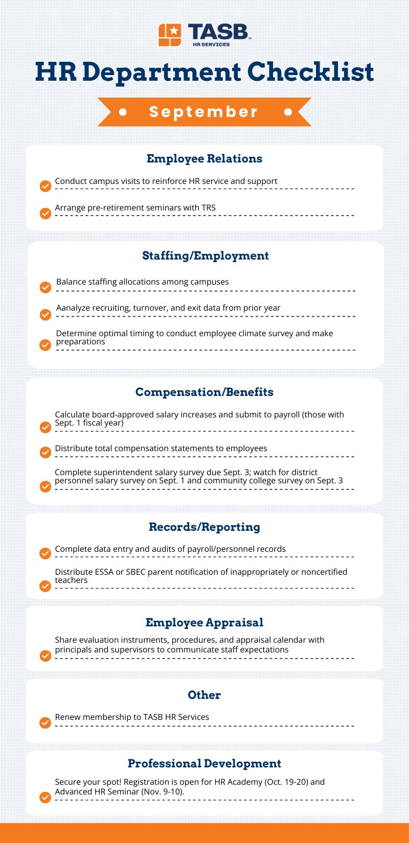 Infographic: HR Checklist for September