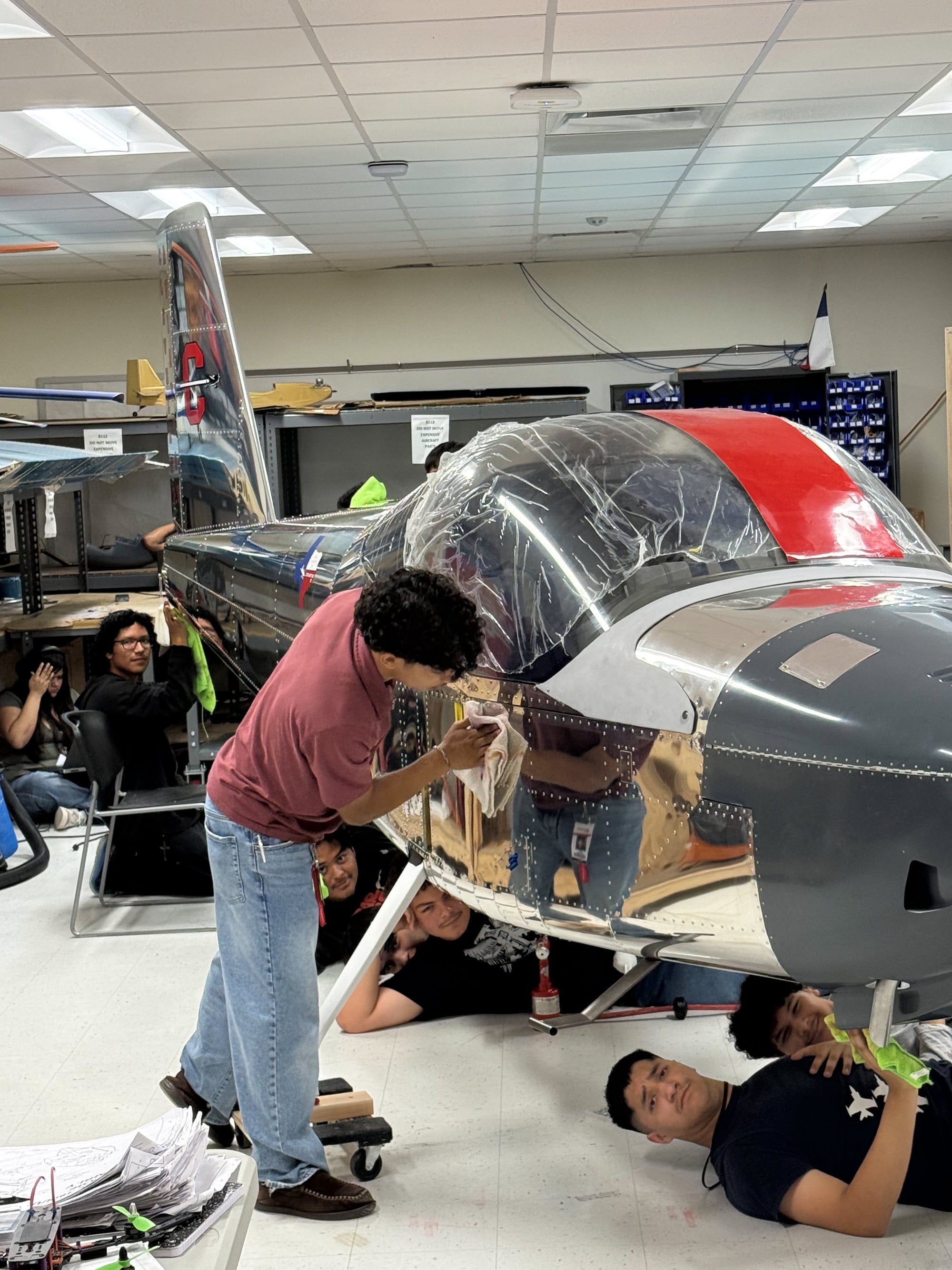 Cleveland ISD Plane and Students