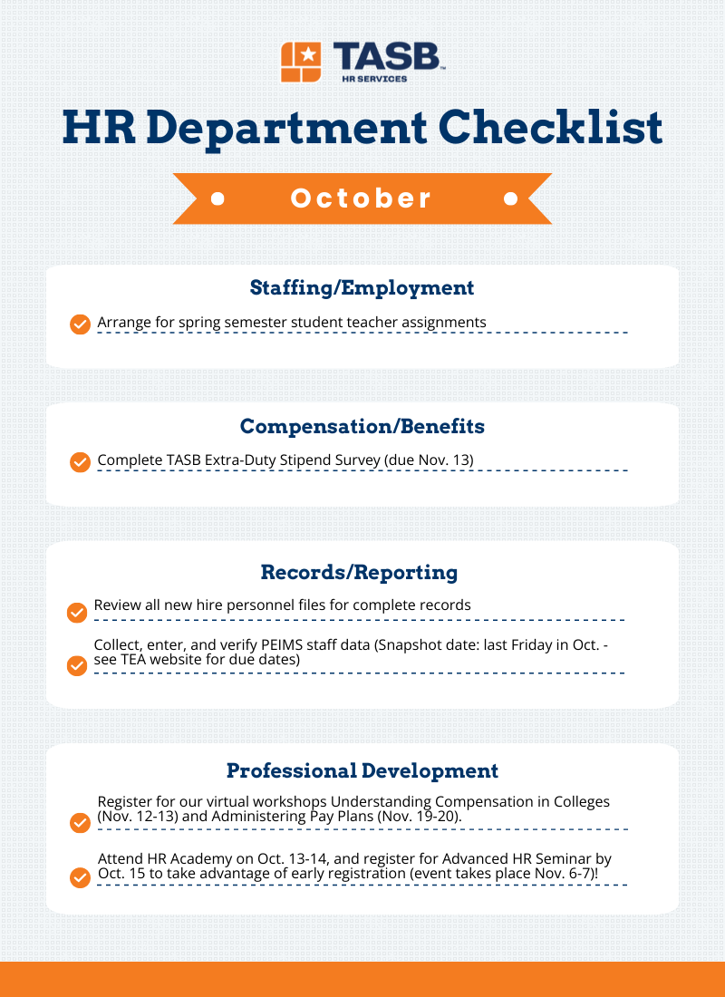 Infographic: HR checklist for October