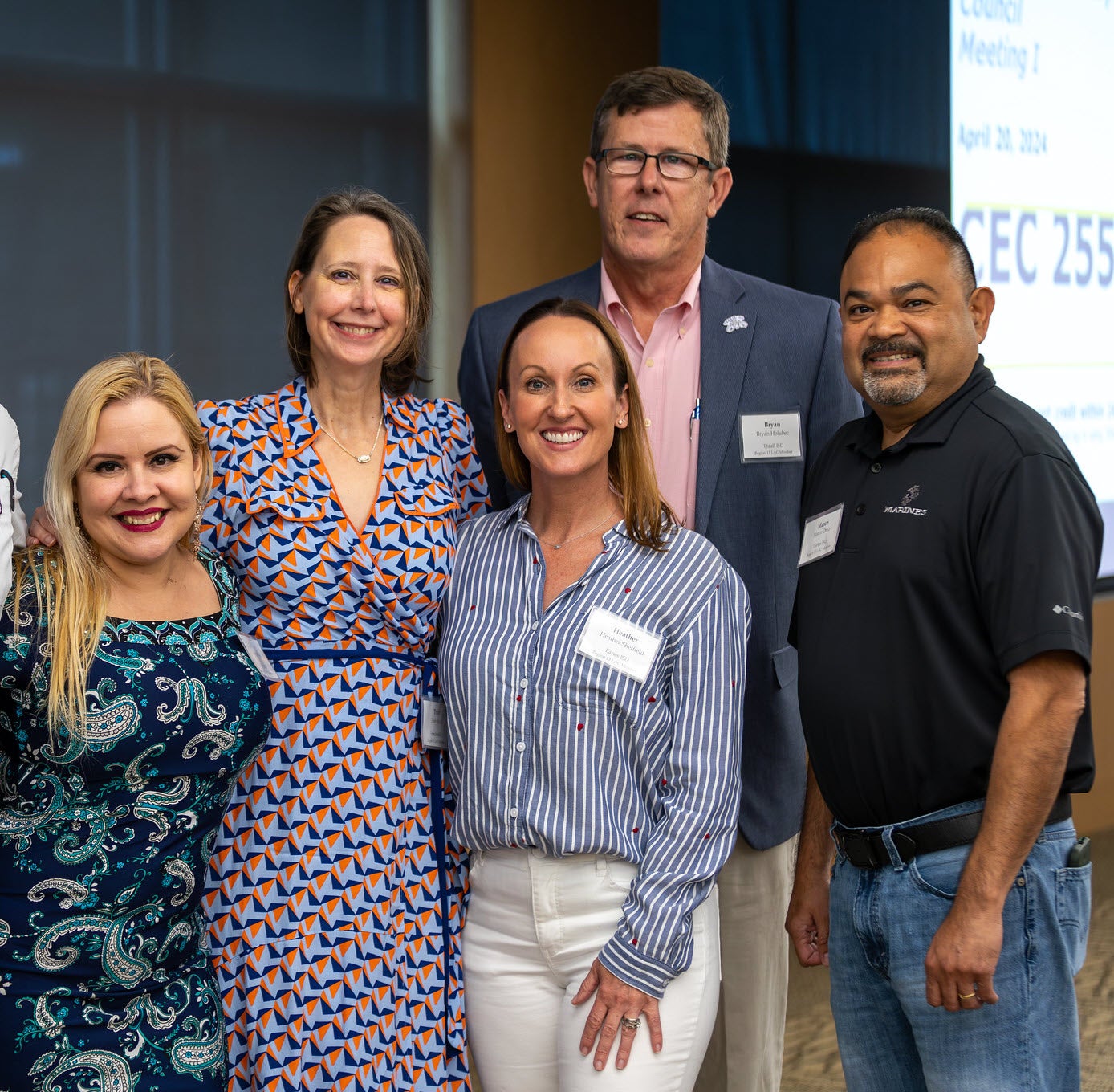 Heather Sheffield of Eanes ISD with other trustees at Legislative Advisory Council meeting on April 20, 2024