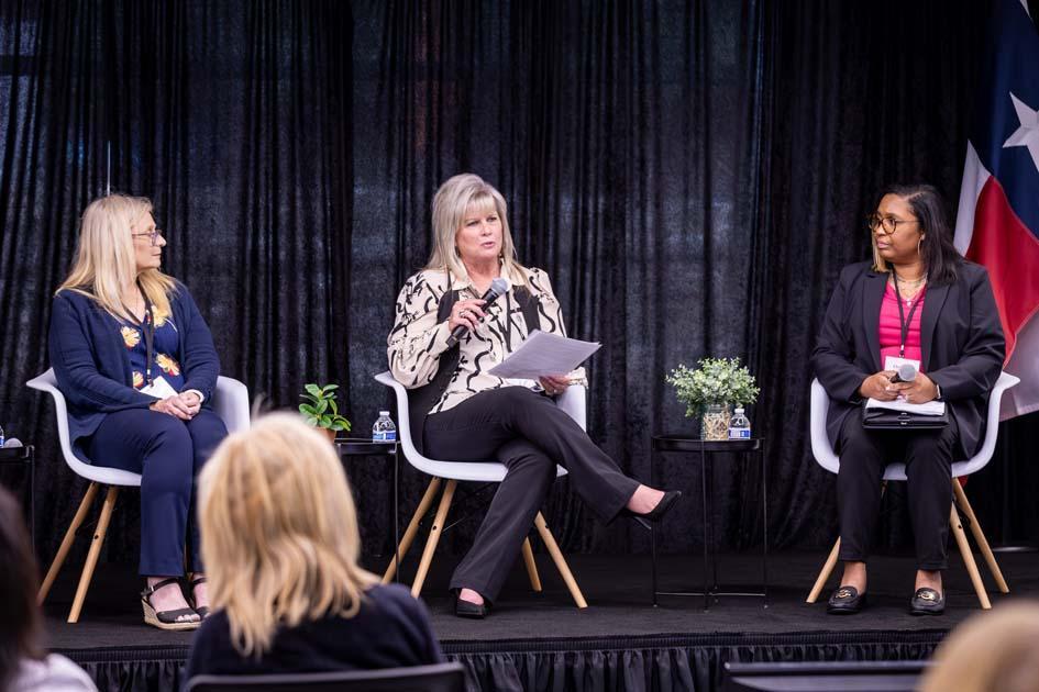 Christina Ford from Killen ISD, Robin Lichtner from Leander ISD, and Charleane St. John Edmond from Spring Branch ISD shared their experiences during the risk manager panel discussion.