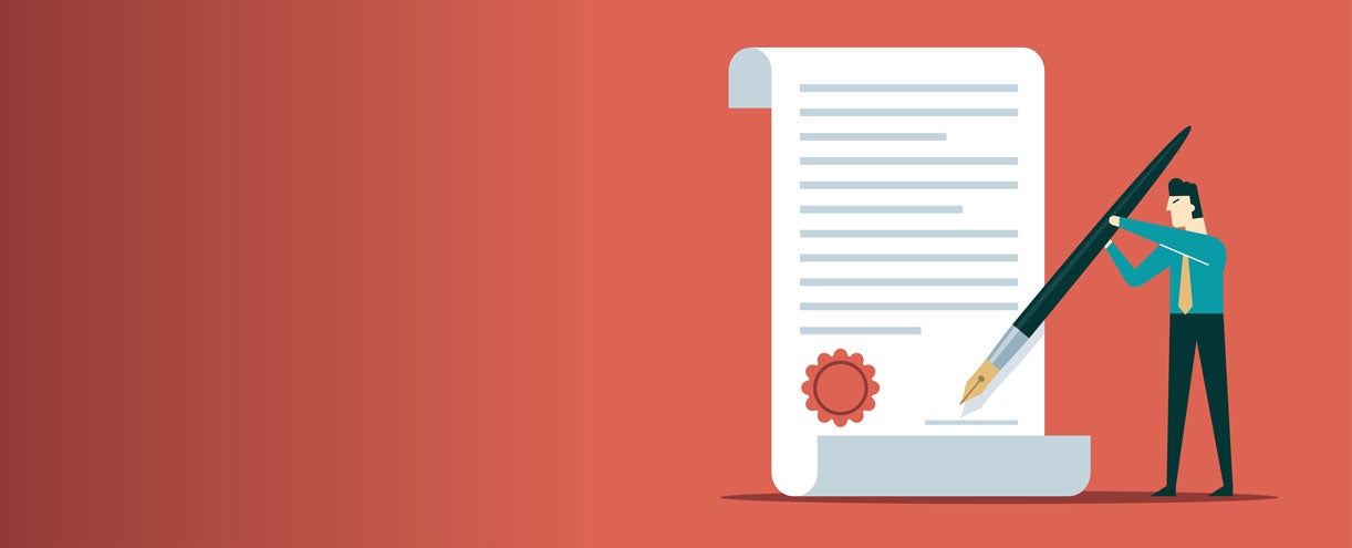 Illustration of contract signing