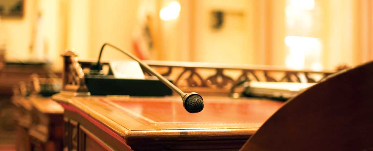 microphone at legislator's desk