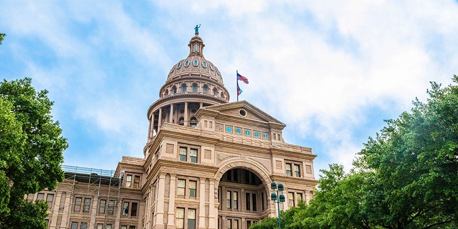 Scenic view of Texas State Capitol building in Austin.