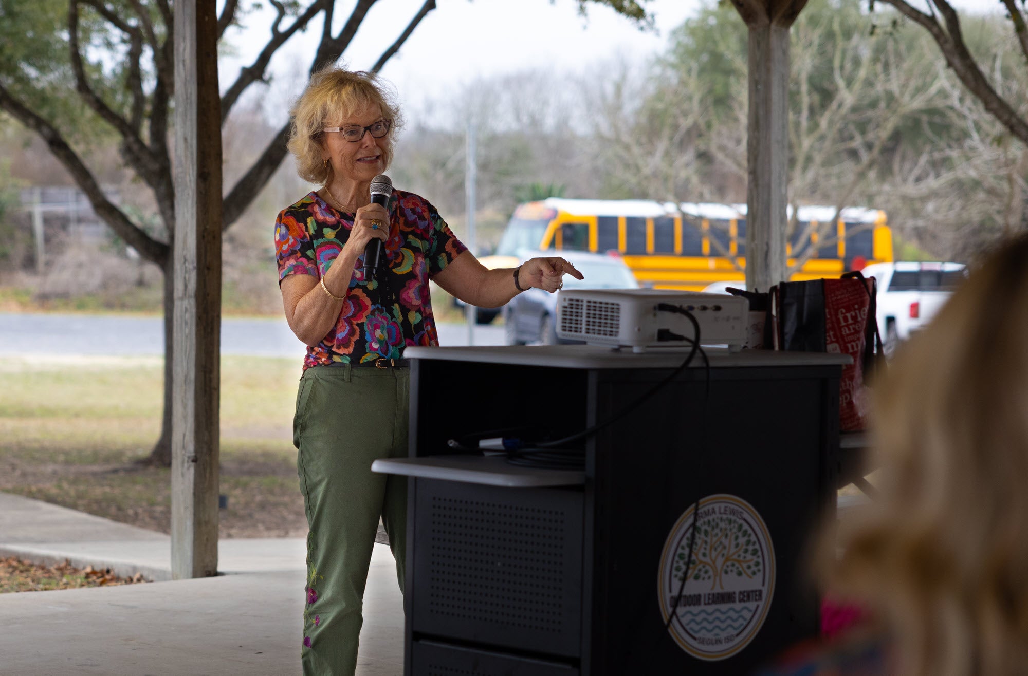 Carol Harle was the keynote speaker at the Outdoor Learning Outperforms Indoor Learning, a leadership summit at Seguin ISD’s Irma Lewis Outdoor Learning Center.