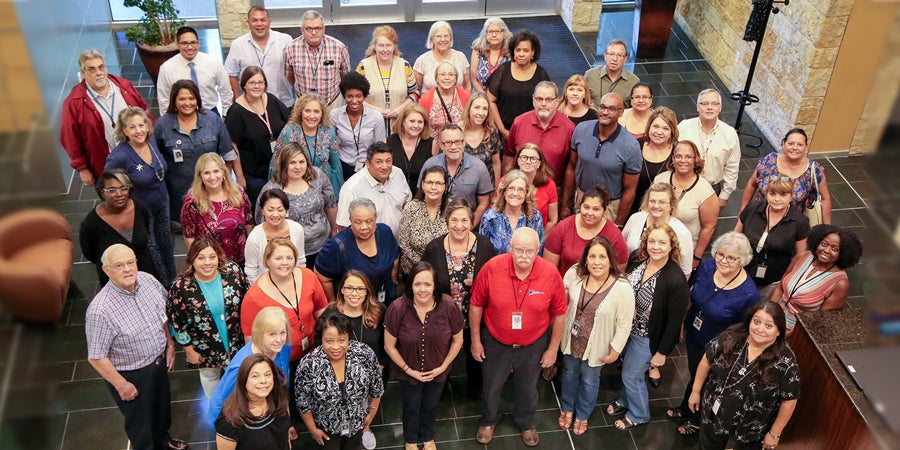 Aerial photo of TASB staff