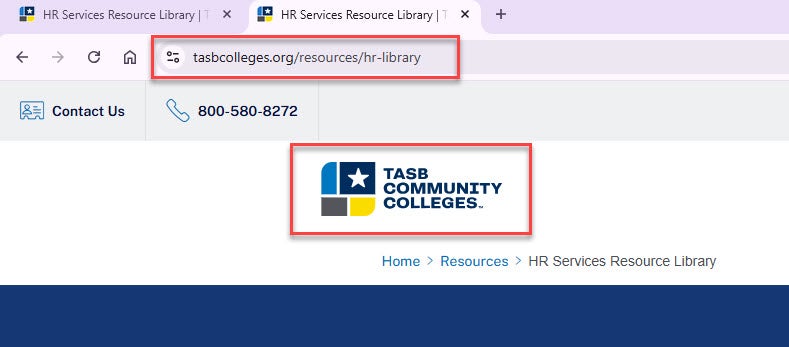 tasbcolleges address bar and logo