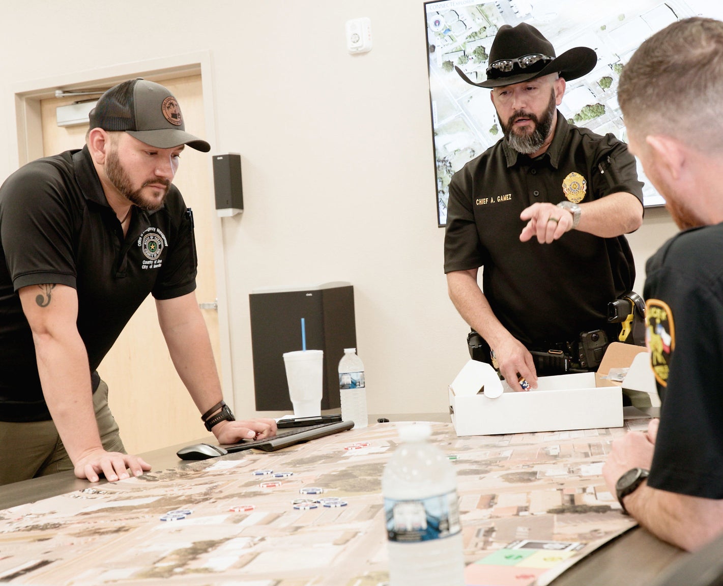 Beeville ISD bolstered its emergency response capabilities with a communitywide emergency drill simulation program that includes table-top training exercises with district staff and community partners such as law enforcement officials. 
