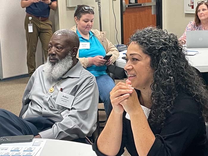 Denton ISD HR Manager Brenda Shelby, pictured with Custodial Services Supervisor Arthur Montgomery