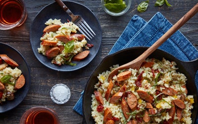 Sartén De Salchichas Y Arroz