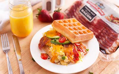 Waffle Bacon Sandwich