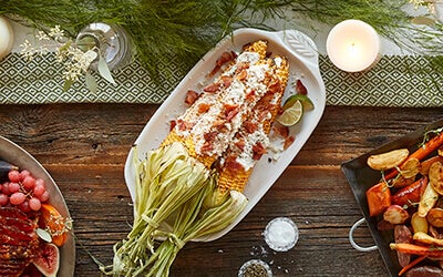 Elotes Topped with Bacon
