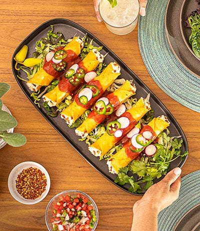 Flautas De Tocino Y Papas