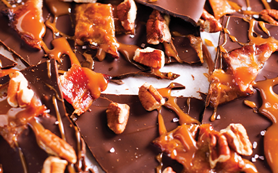 Dark Chocolate Caramel Bacon Bark