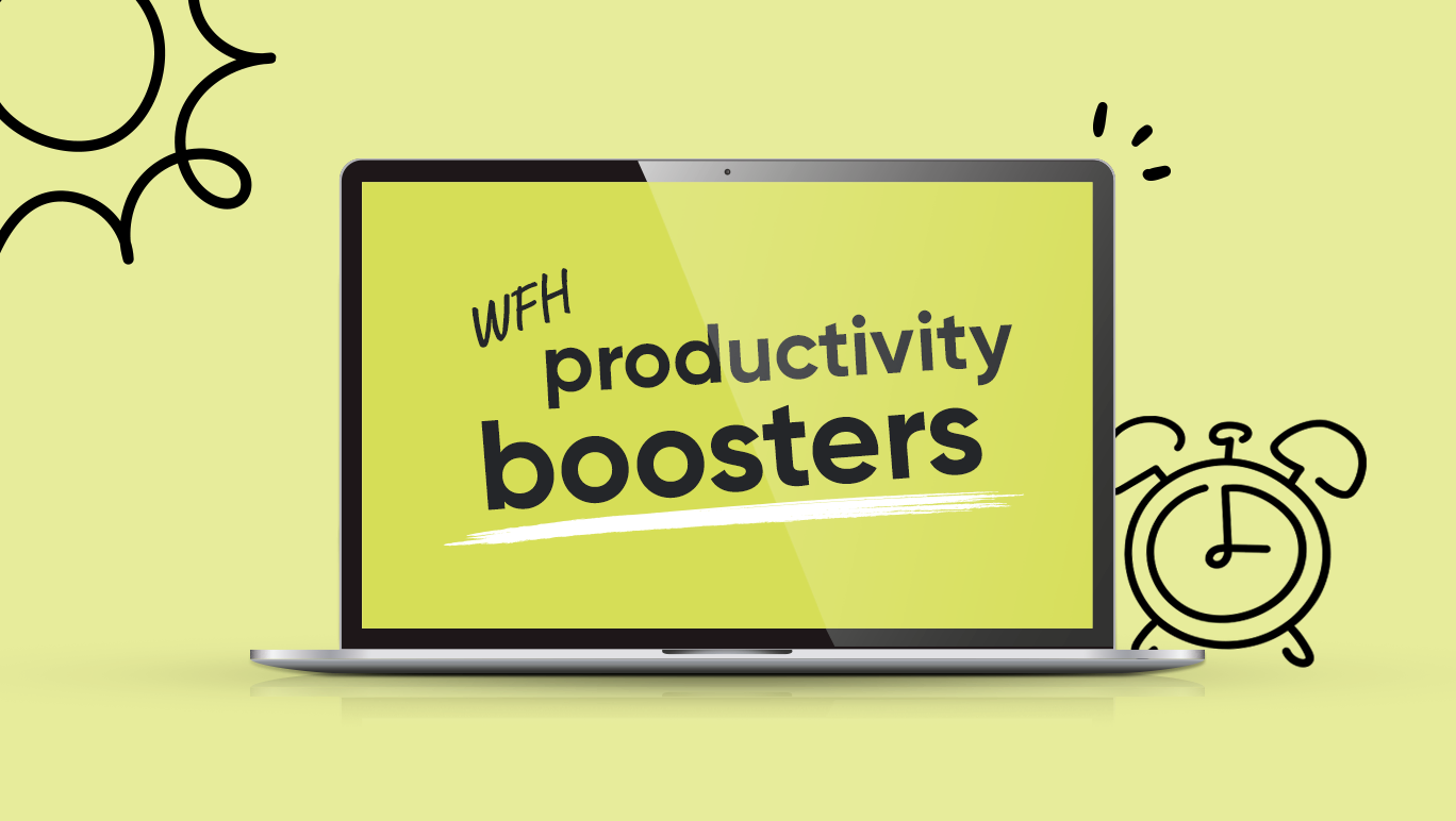 Laptop with WFH productivity boosters screensaver