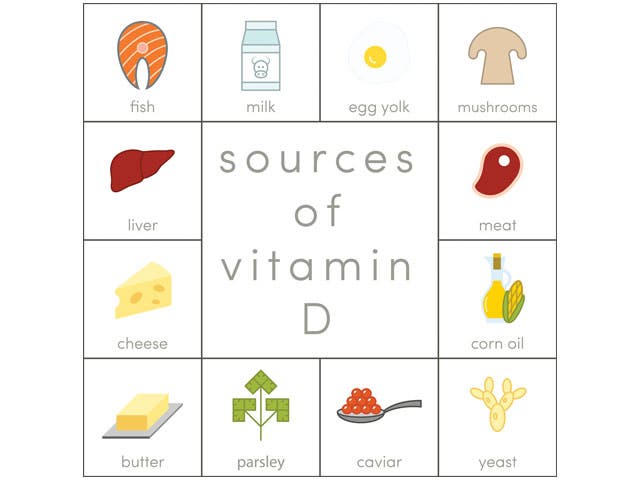 Illustration of vitamin D foods 