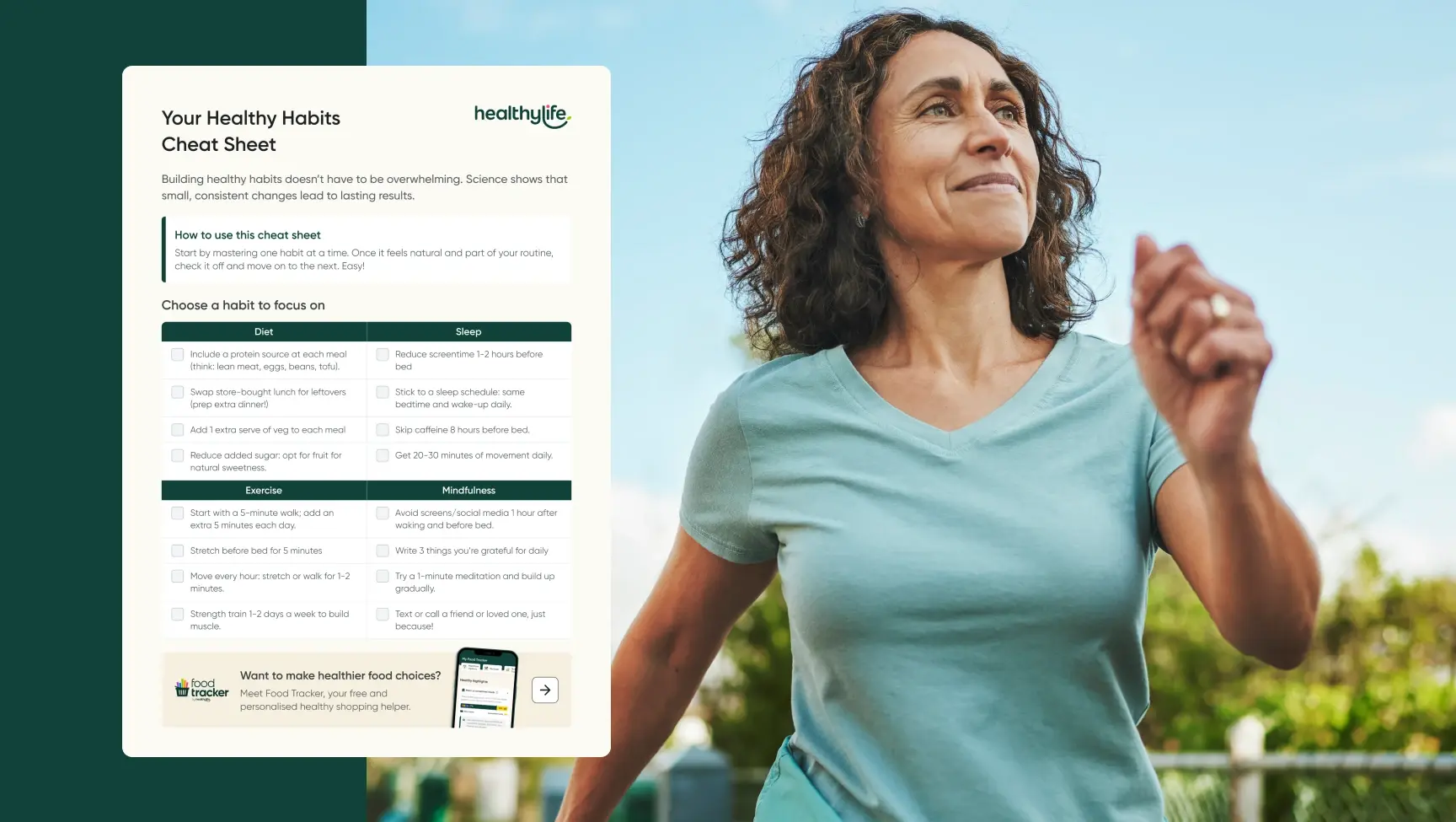 Your healthy habits cheat sheet