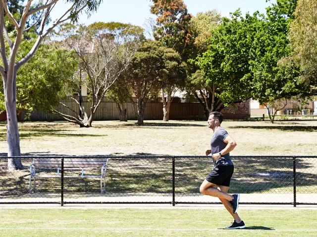 Sam Wood running laps at an oval