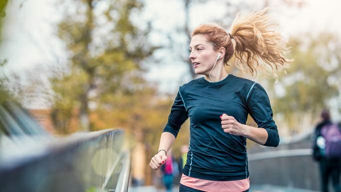 Woman jogging outdoors