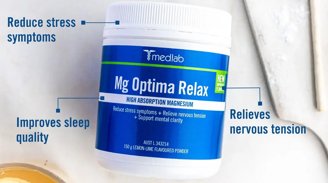 Medlab Mg Optima Relax benefits sleep, reduces stress and relieves nervous tension | Available at healthylife