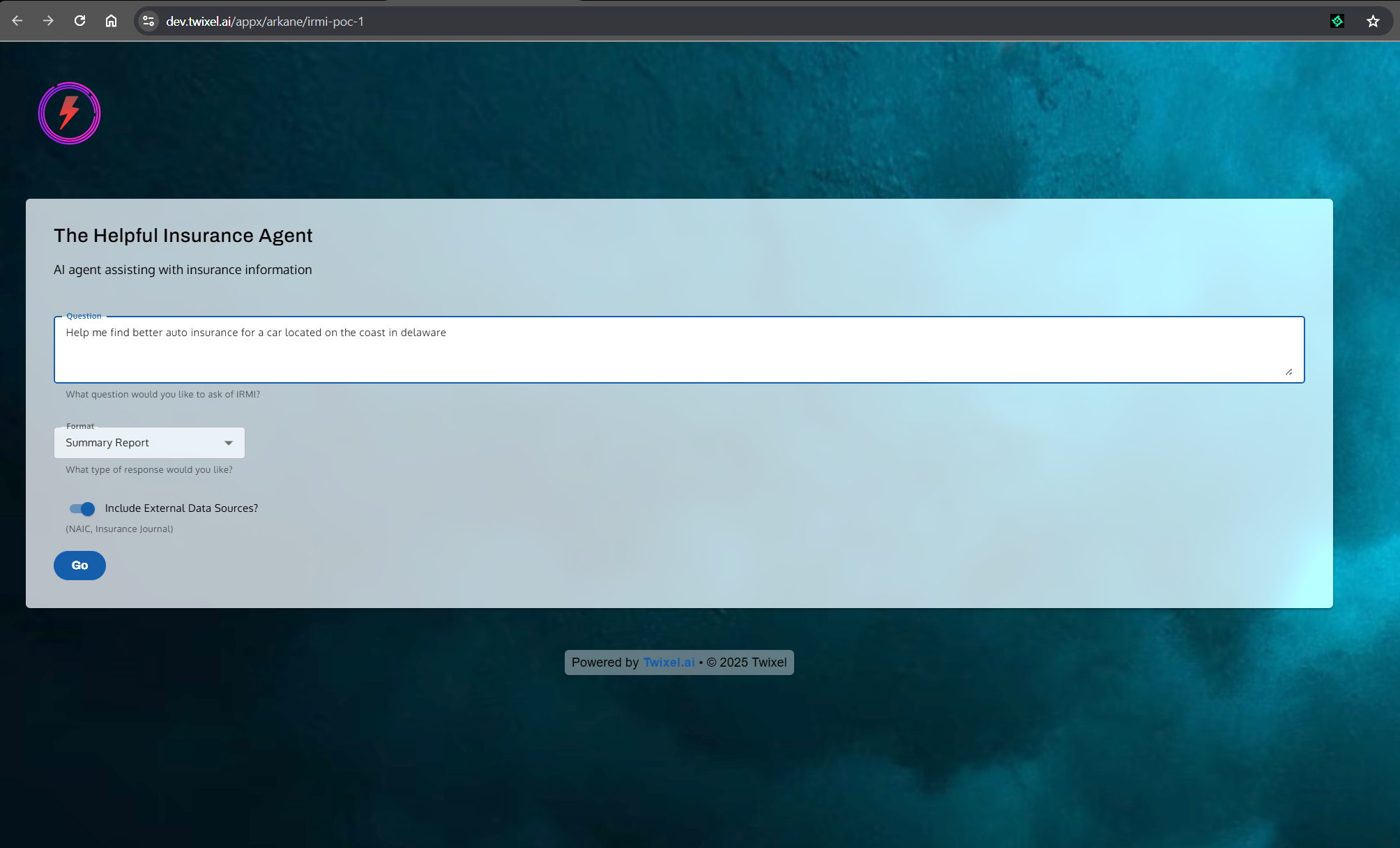 No-code AI application example
